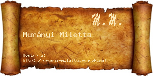 Murányi Miletta névjegykártya